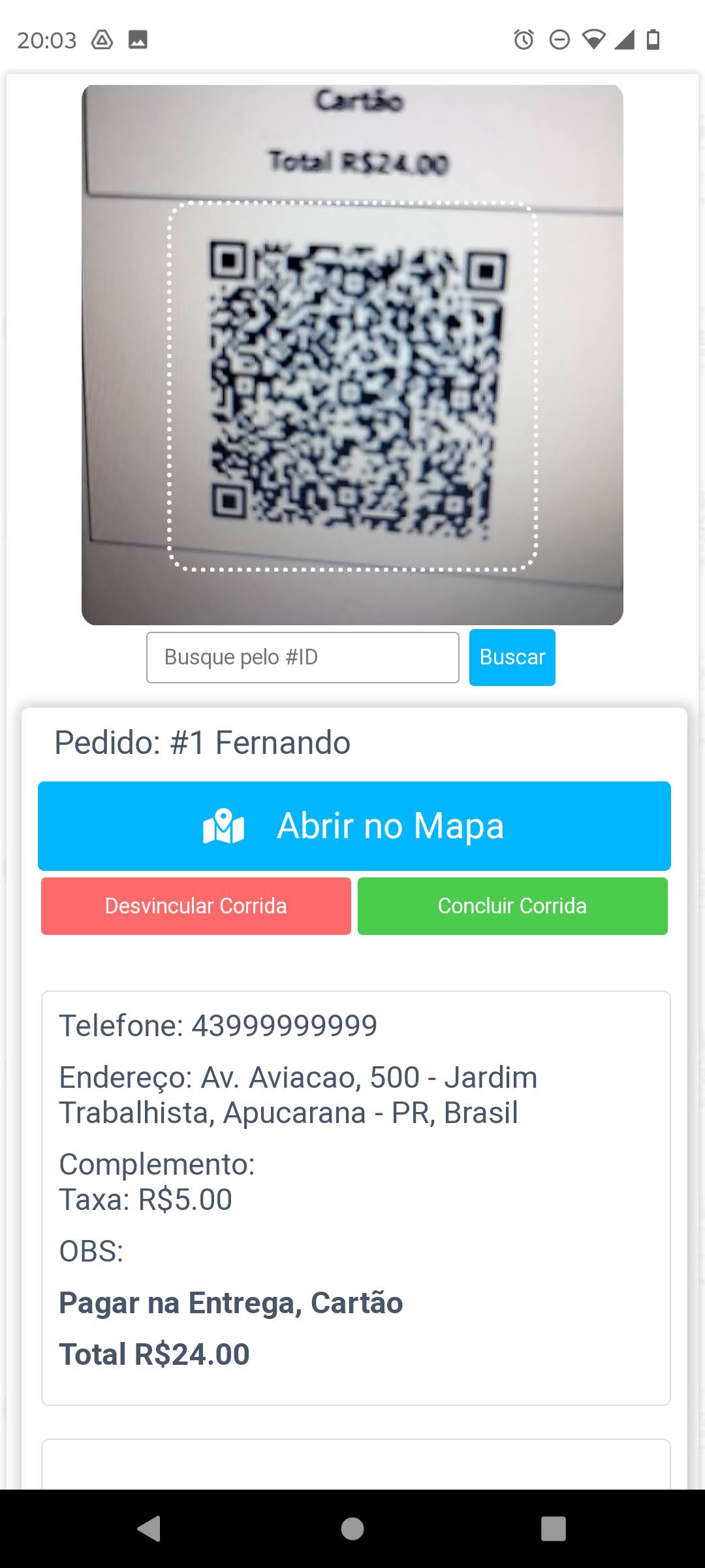 Imagem do painel financeiro